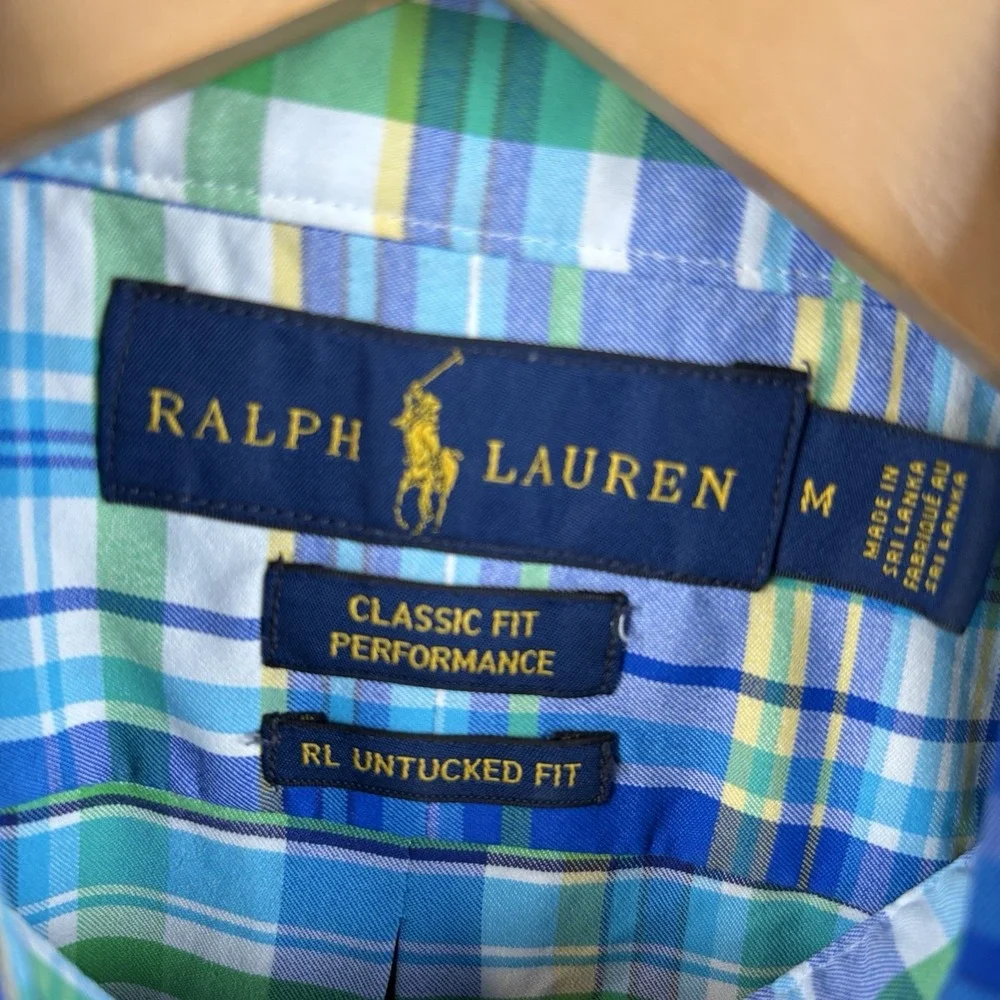 Polo Ralph Lauren Shirt Mens Medium Classic Fit RL Untucked Multi Color Plaid